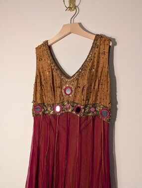 Beaded & Embroidered Midi Dress